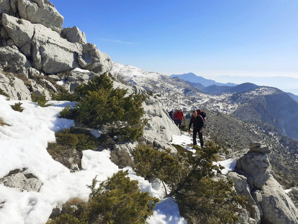Schnee im Biokovo Gebirge